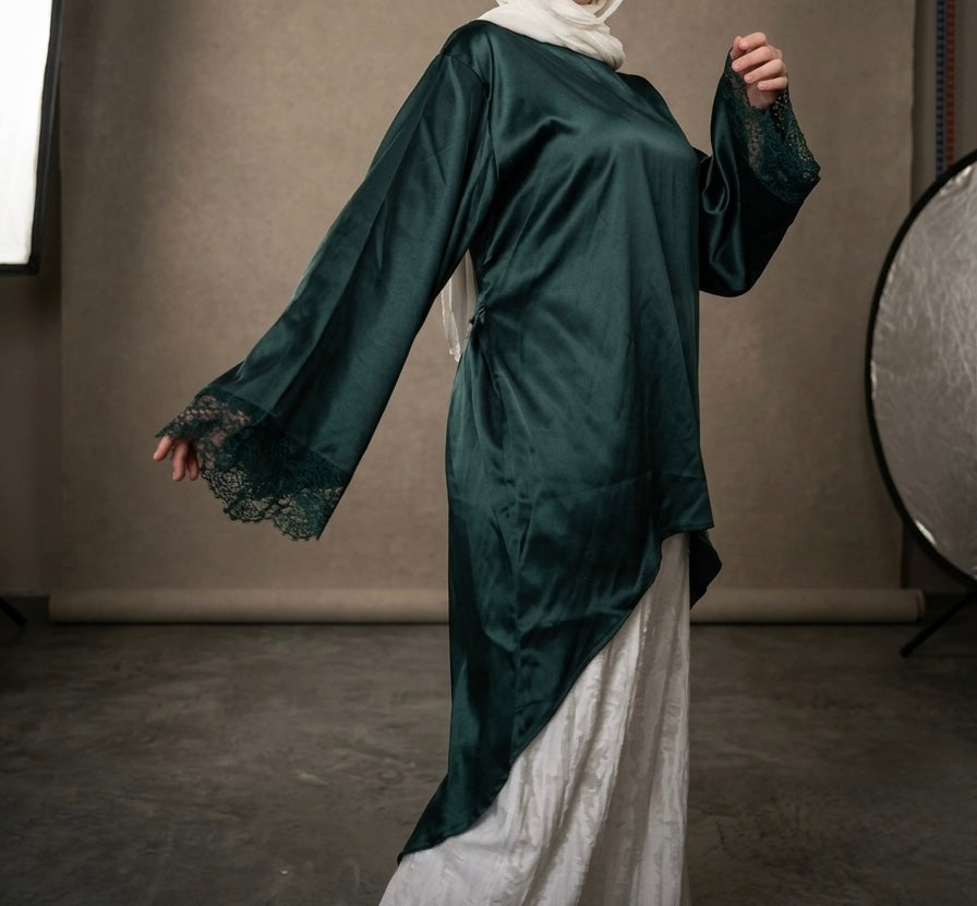 Satin Lace Dream ( Emerald Green )