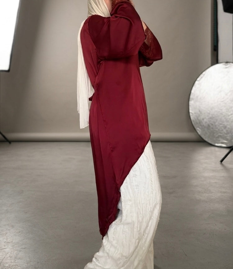 Satin Lace Dream ( Dark Red )