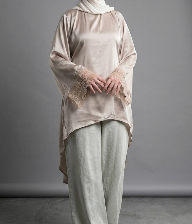 Satin Lace Dream ( champagne color )