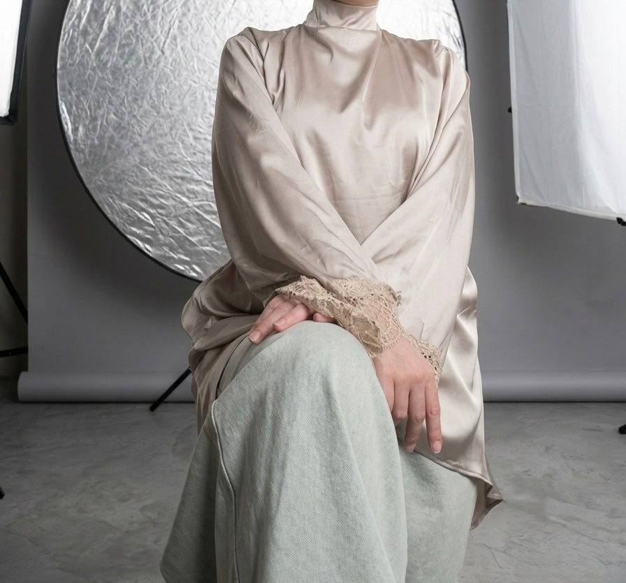 Satin Lace Dream ( champagne color )